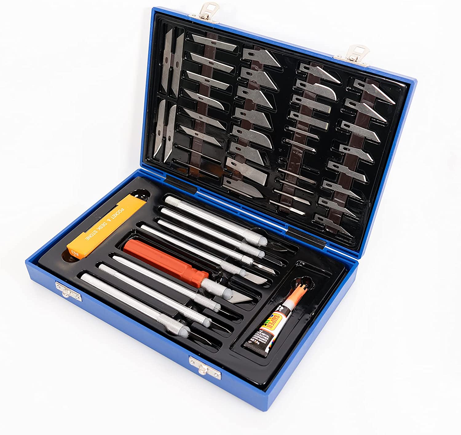 MAUK Craft Knife Scalpel Cutter Set in Case | Replacement Blades Included | 49 Pieces