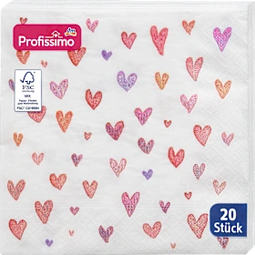 Napkins \"Lovely Hearts\" (33x33 cm), 20 pcs