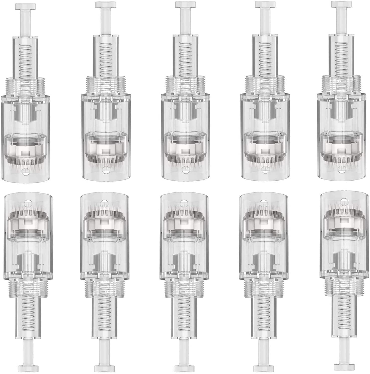 P-Beauty Cosmetic Accessories Dermapen 12 Needle Cartridges Replacement Needle Cartridges for Car Derma Electric Pen Microneedling Thread Closure Thread Slot Pack of 10 (12 Pins)