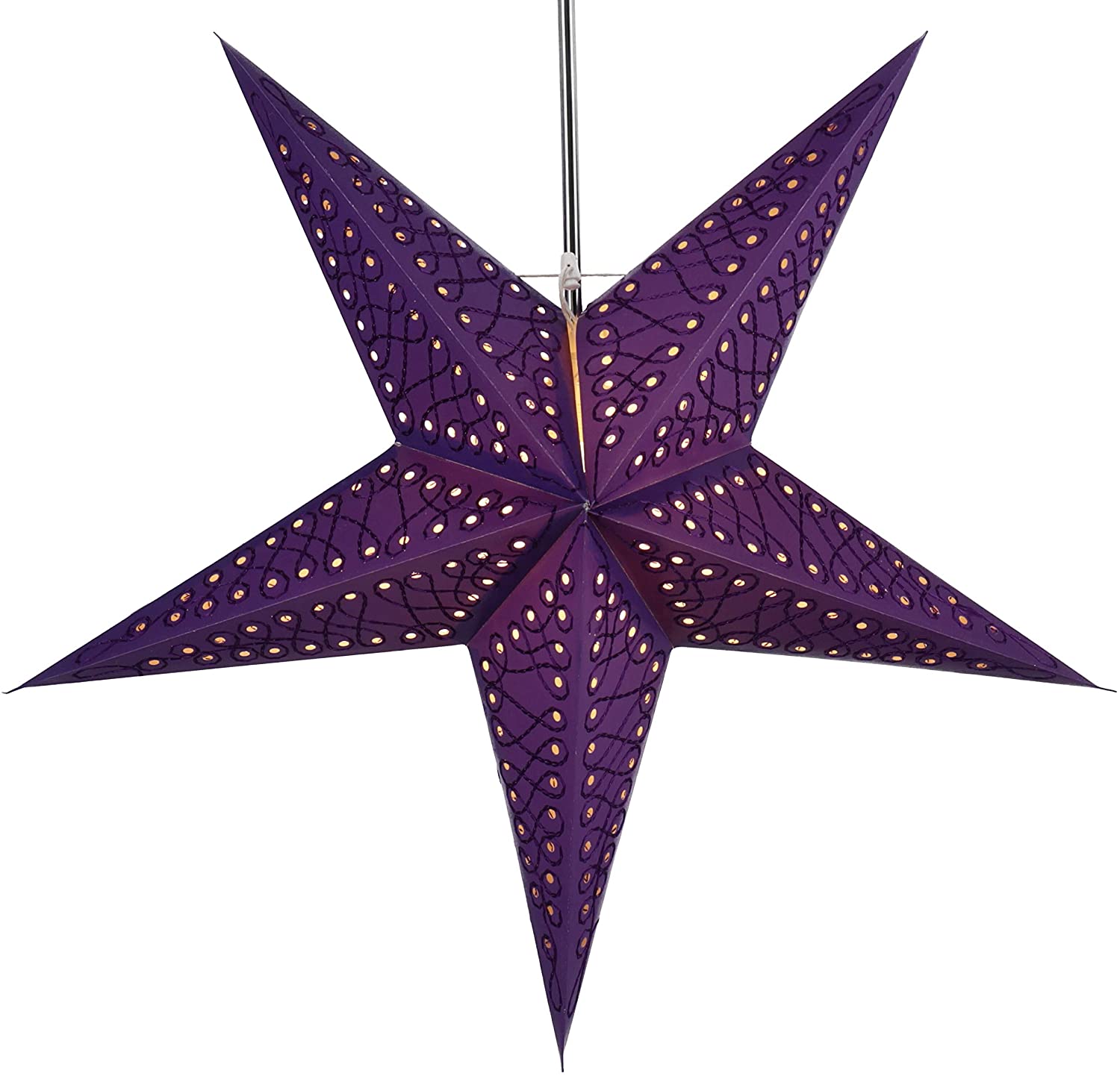 Guru-Shop Folding Advent Light Paper Star, Christmas Star 60 Cm-Maratea Pur