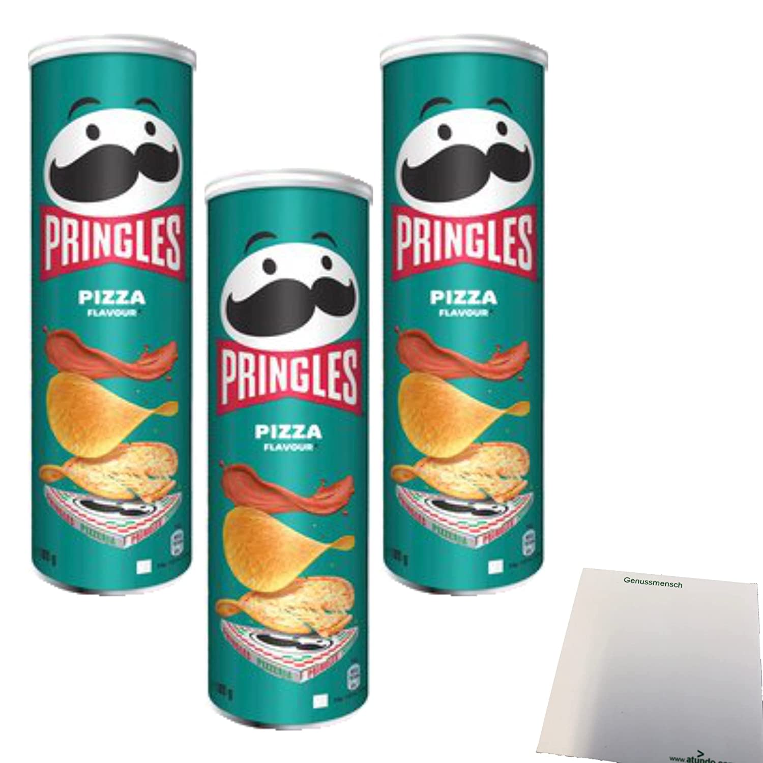 Pringles Pizza Flavour 3er Pack (3x185g Packung) + usy Block