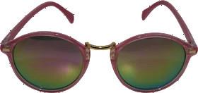 Sunglasses adults pink frame & colorful mirrored lenses, 1 piece