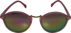 Sunglasses adults pink frame & colorful mirrored lenses, 1 piece