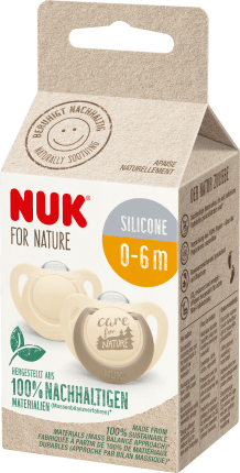 NUK Pacifier for Nature, Silicone, Gr.1 beige, 0-6 months, 2 pcs