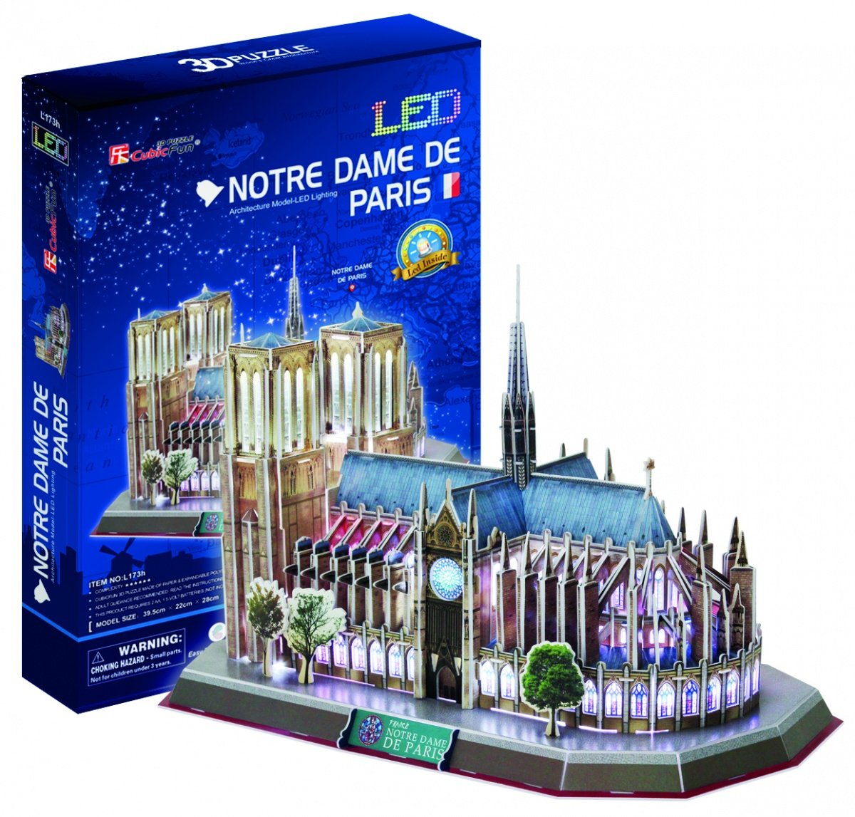 CubicFun 3D Puzzle With Led - Notre Dame De Paris - Level Difficulty: 6/8