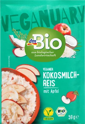 dmBio Vegan coconut milk rice with apple, 59 g