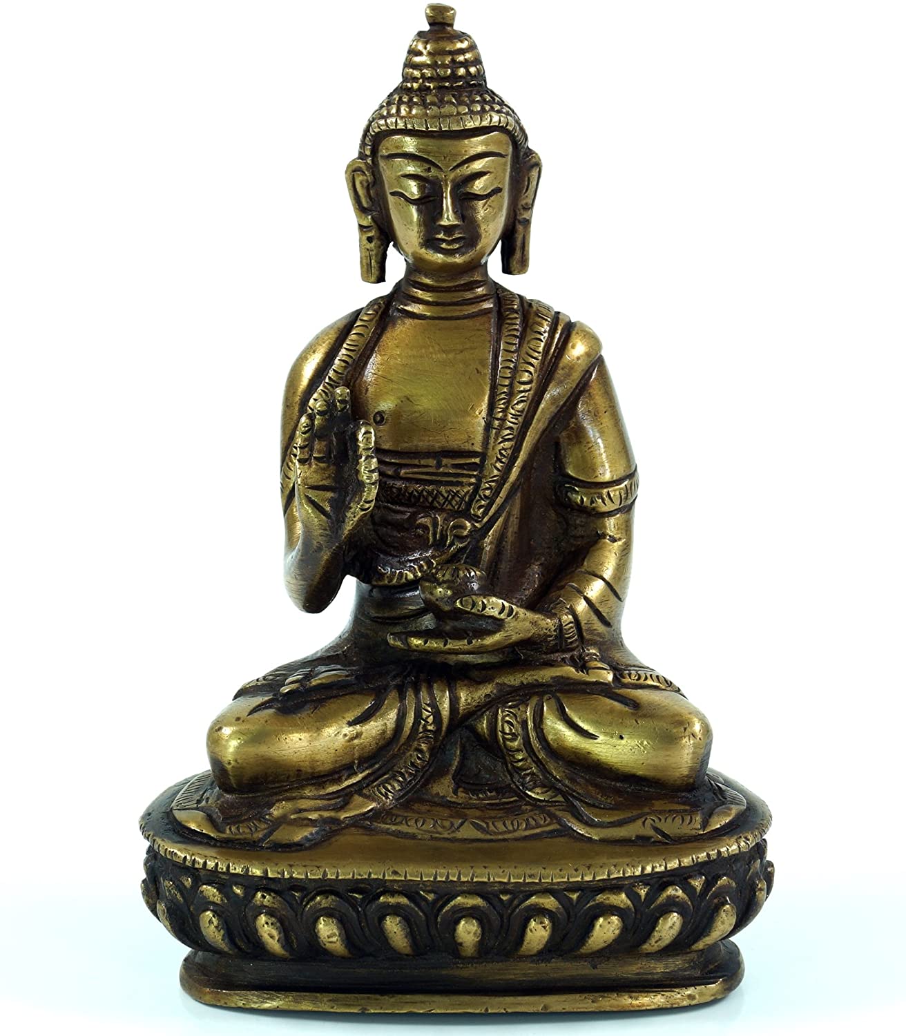 Guru-Shop Buddha Statue Brass Abhaya Mudra 14 Cm Model 1, Model 1