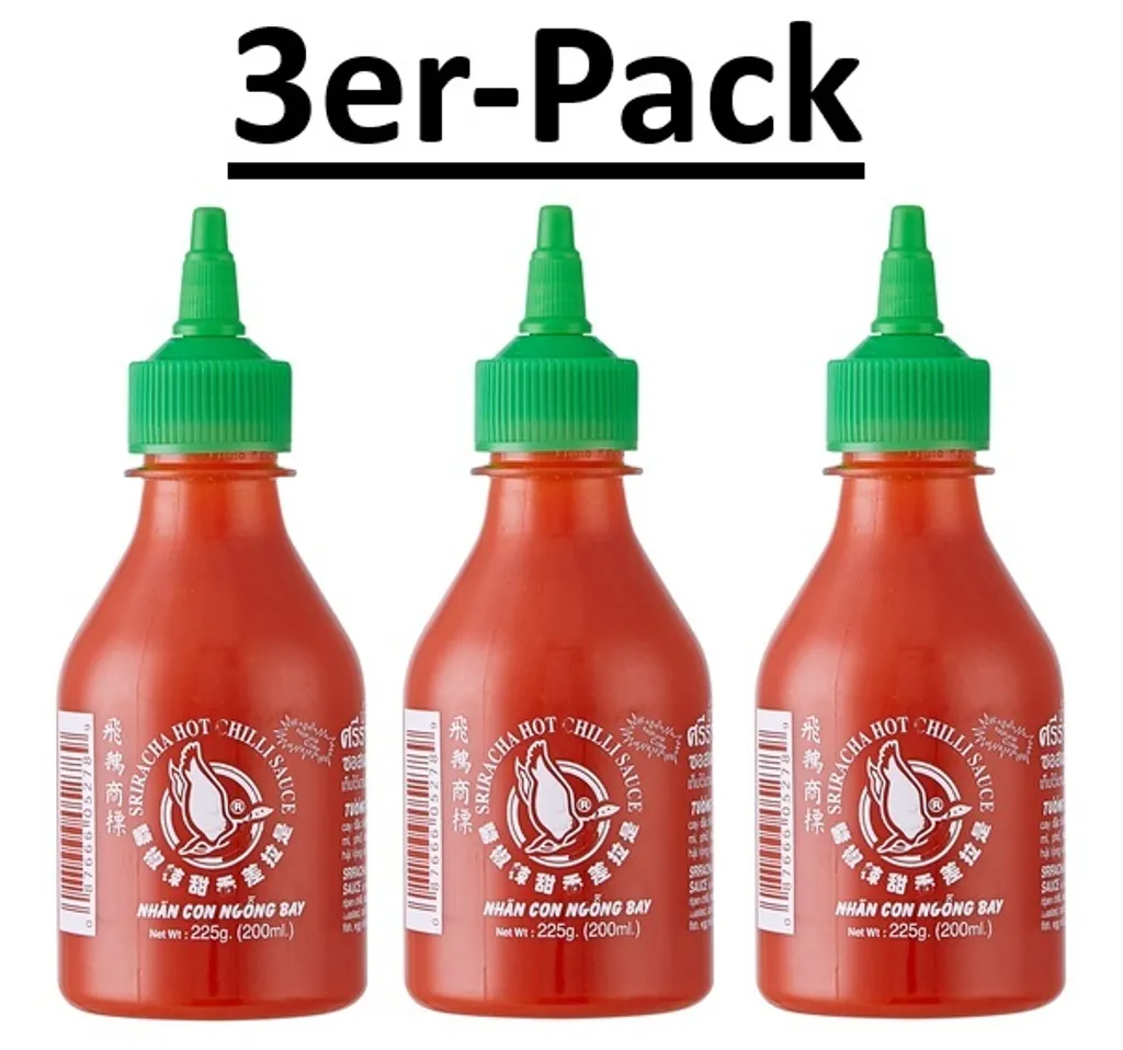 Pack of 3 Flying Goose Sriracha Chili Sauce Original 200ml