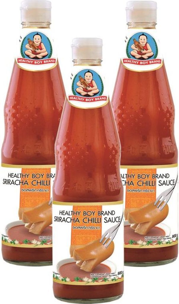 3-pack Healthy Boy Brand Sriracha hot chili sauce | 3x 800g / 700ml | Hot Chili Sauce