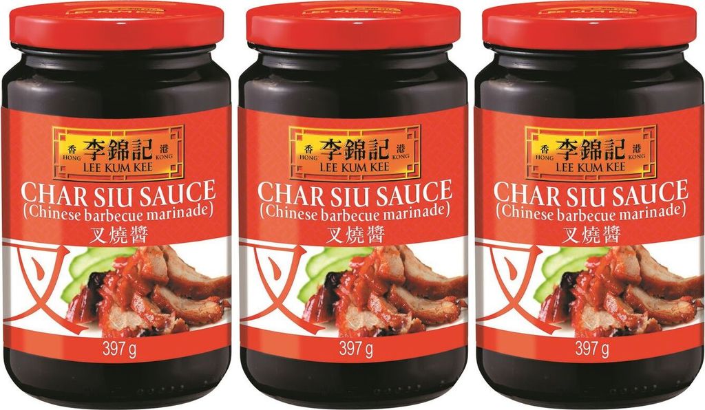 3-pack LEE KUM KEE Char Siu Sauce (3x 397g) | Chinese Barbecue Sauce Marinade | BBQ Grill Marinade
