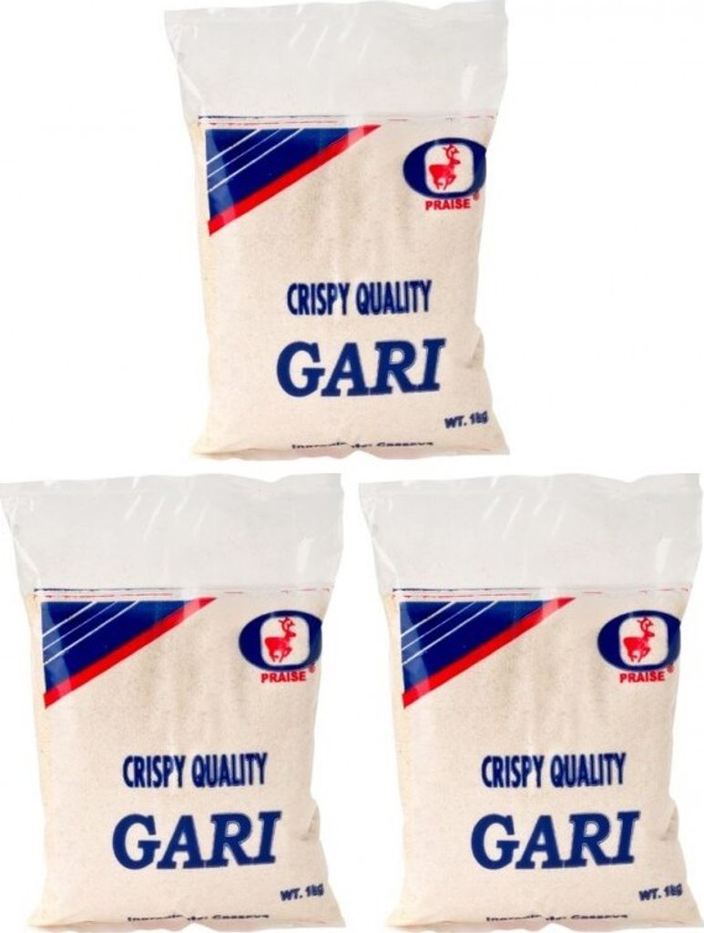 3-pack PRAISE Coarse Cassava Flour (3x 1kg) | Cassava Flour | GARI | Cassava Flour | Gluten-free