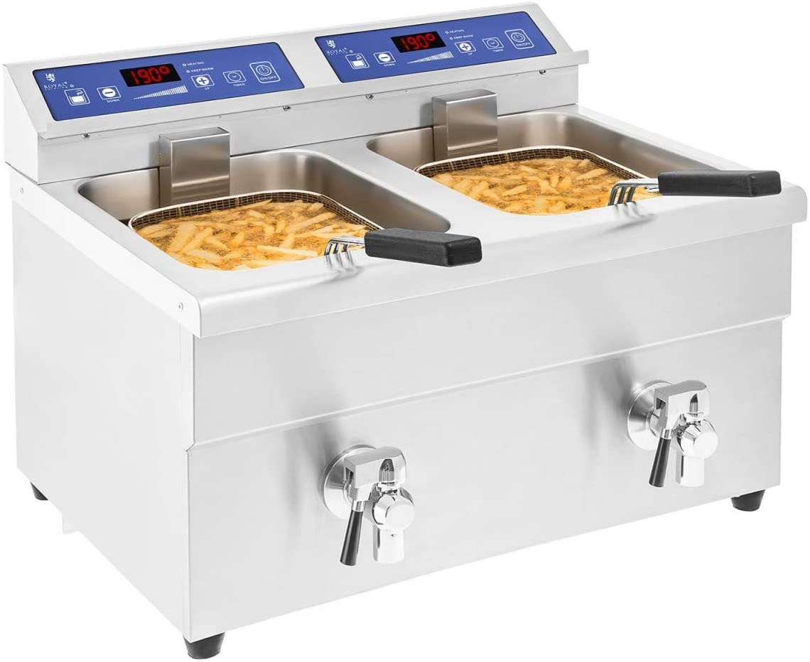 Royal Catering – Induction Litre Deep Fat Fryer Hot Air Fryer Fryer – Rcif 10dB – 2x 10 – 2x 3500 W
