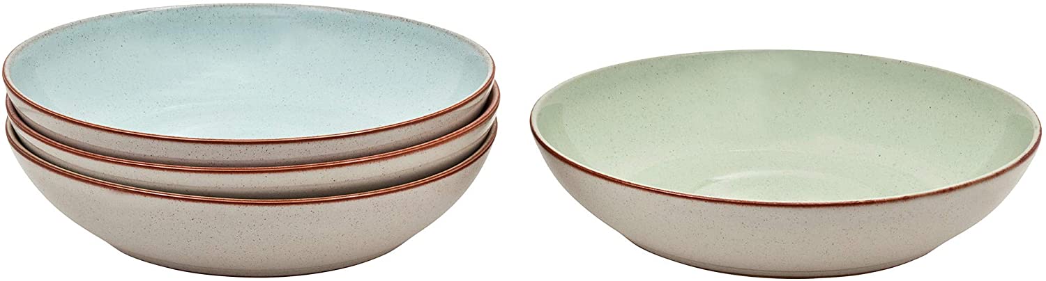 Denby Always Entertaining Deli Pasta Bowl, Stone, Blue/Pink/Yellow/Green, Set of 4