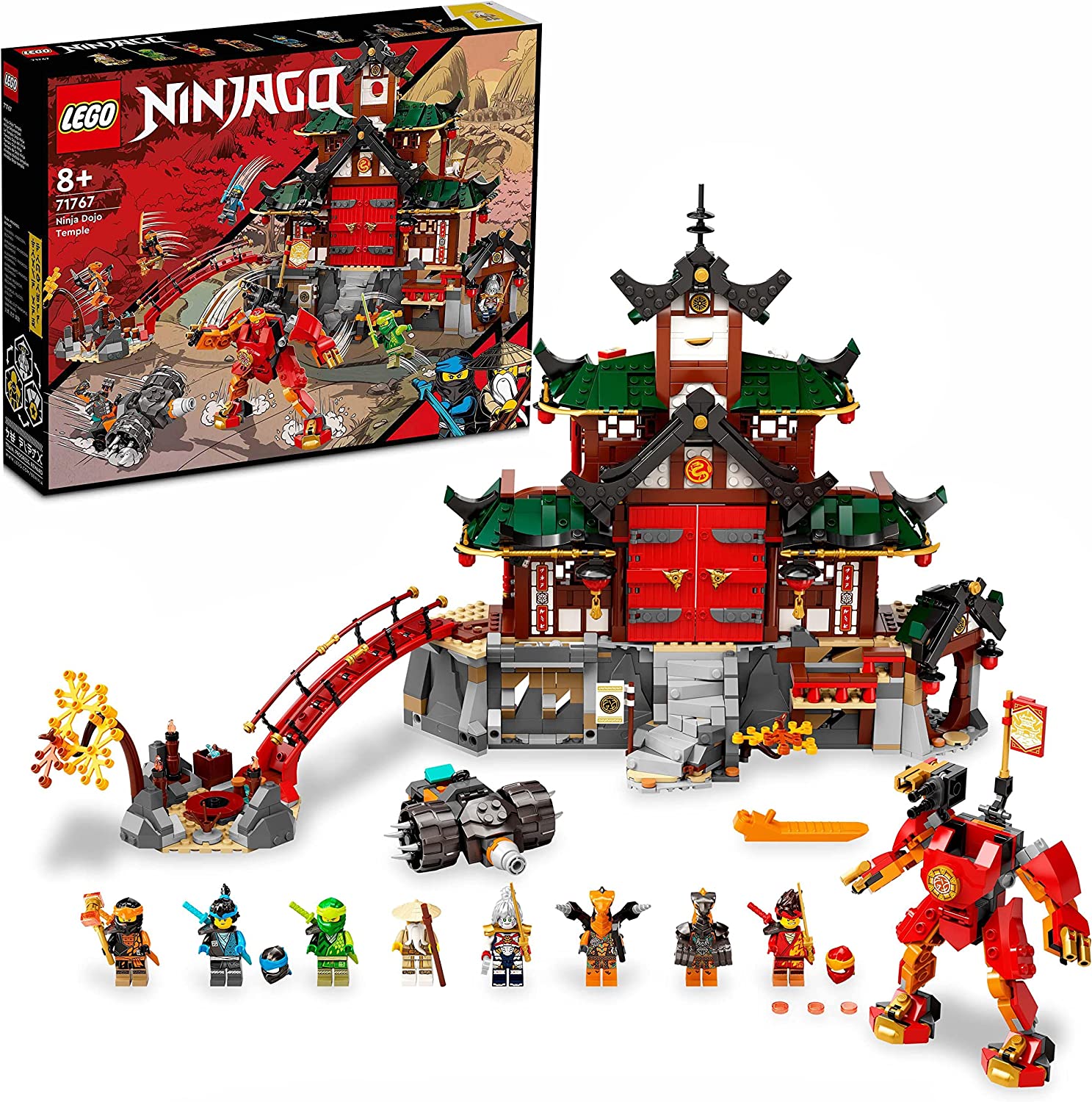 LEGO 71767 NINJAGO Ninja Doji Temple Master of Spinjitzu, Building Set with Lloyd, Kai and Snake Action Figures, Toys from 8 Years