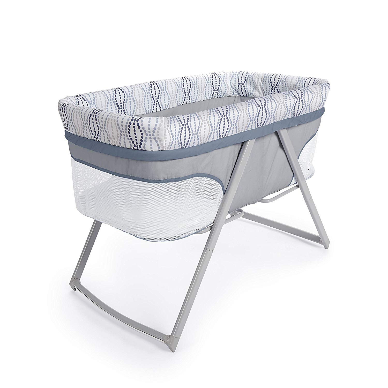 Ingenuity, Fletcher Folding Baby Cot for Easy Transport - Includes Fitted Sheet - Neutral Design