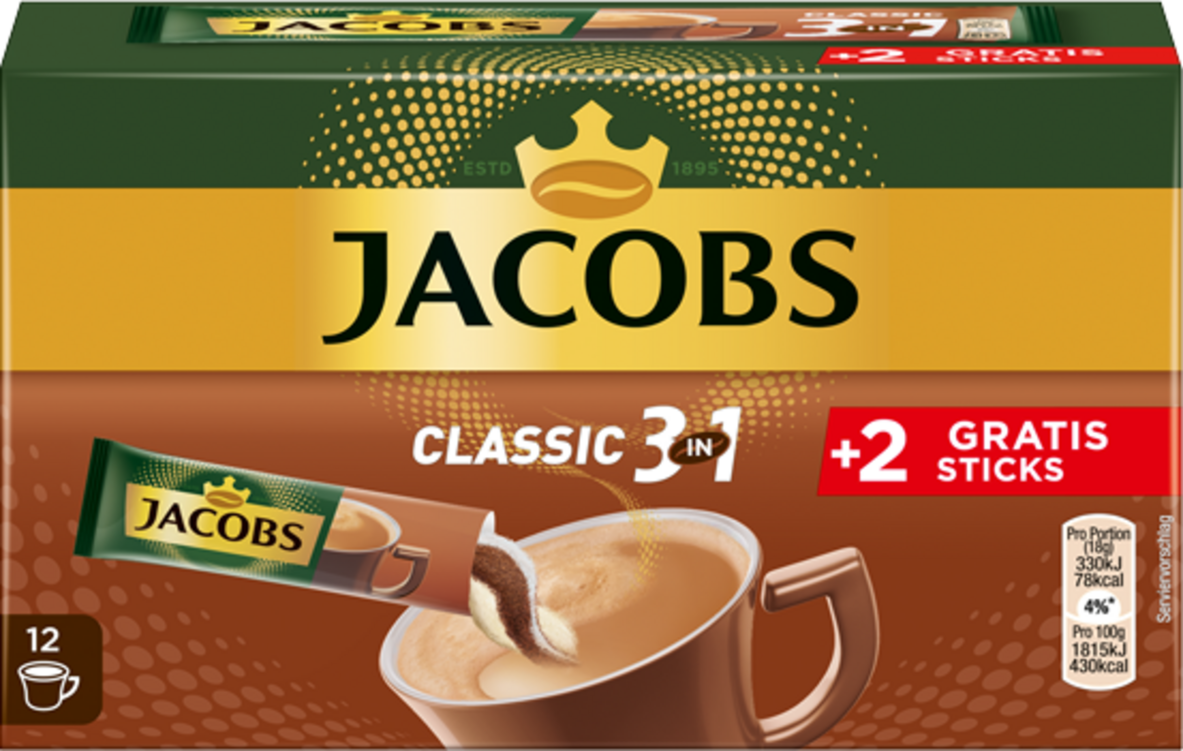 Jacobs 3in1 instant coffee sticks