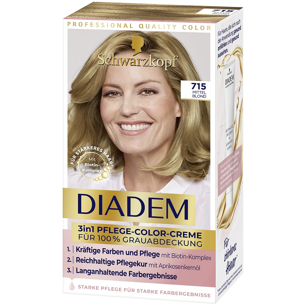 Diadem 3in1 Pflege-Color-Creme, 715 Medium Blonde