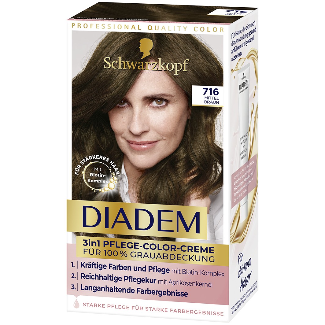 Diadem 3in1 Pflege-Color-Creme, 716 Medium Brown