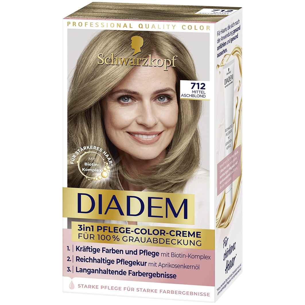Diadem 3in1 Pflege-Color-Creme, 712 Medium Ash Blond