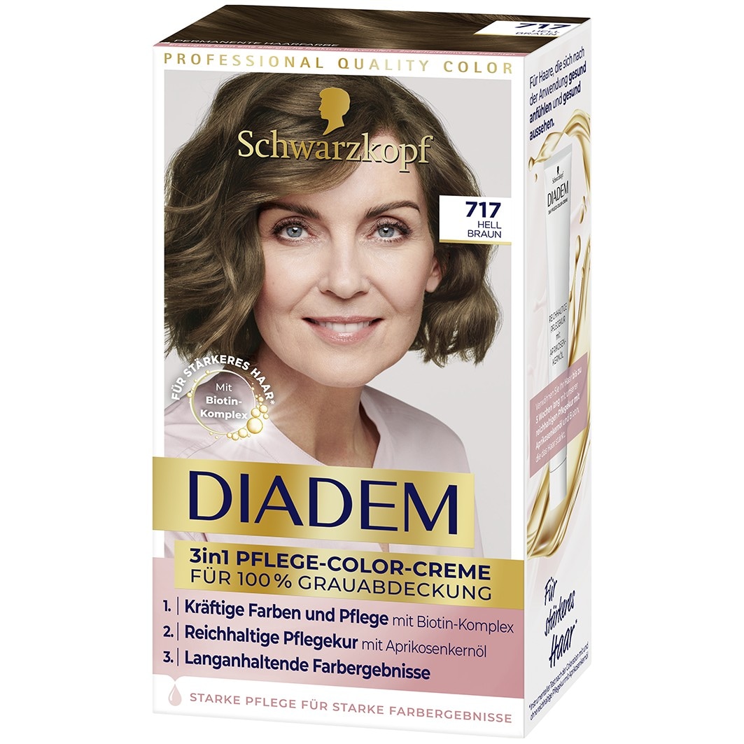 Diadem 3in1 Pflege-Color-Creme, 717 Light Brown
