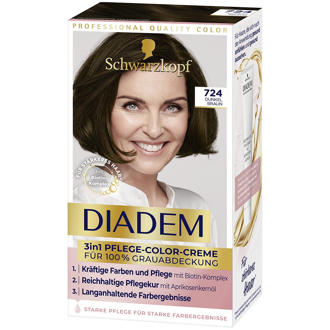 Diadem 3in1 Pflege-Color-Creme, 724 Dark Brown