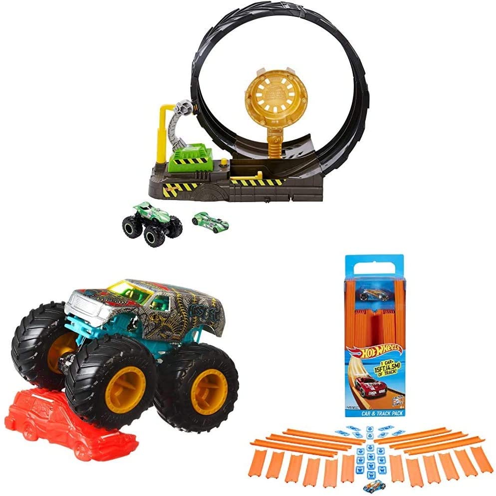 Hot Wheels Monster Trucks Looping Challenge Play Set With 1 Monster Truck A