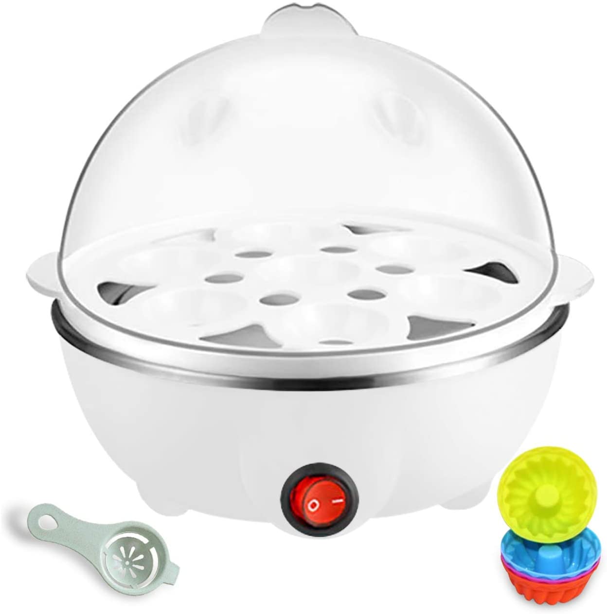 readleaf Electric Egg Boiler Easy Electric Egg Poacher with Automatic Shut-Off, Capacity 1-7 Eggs, BPA-Free (White)