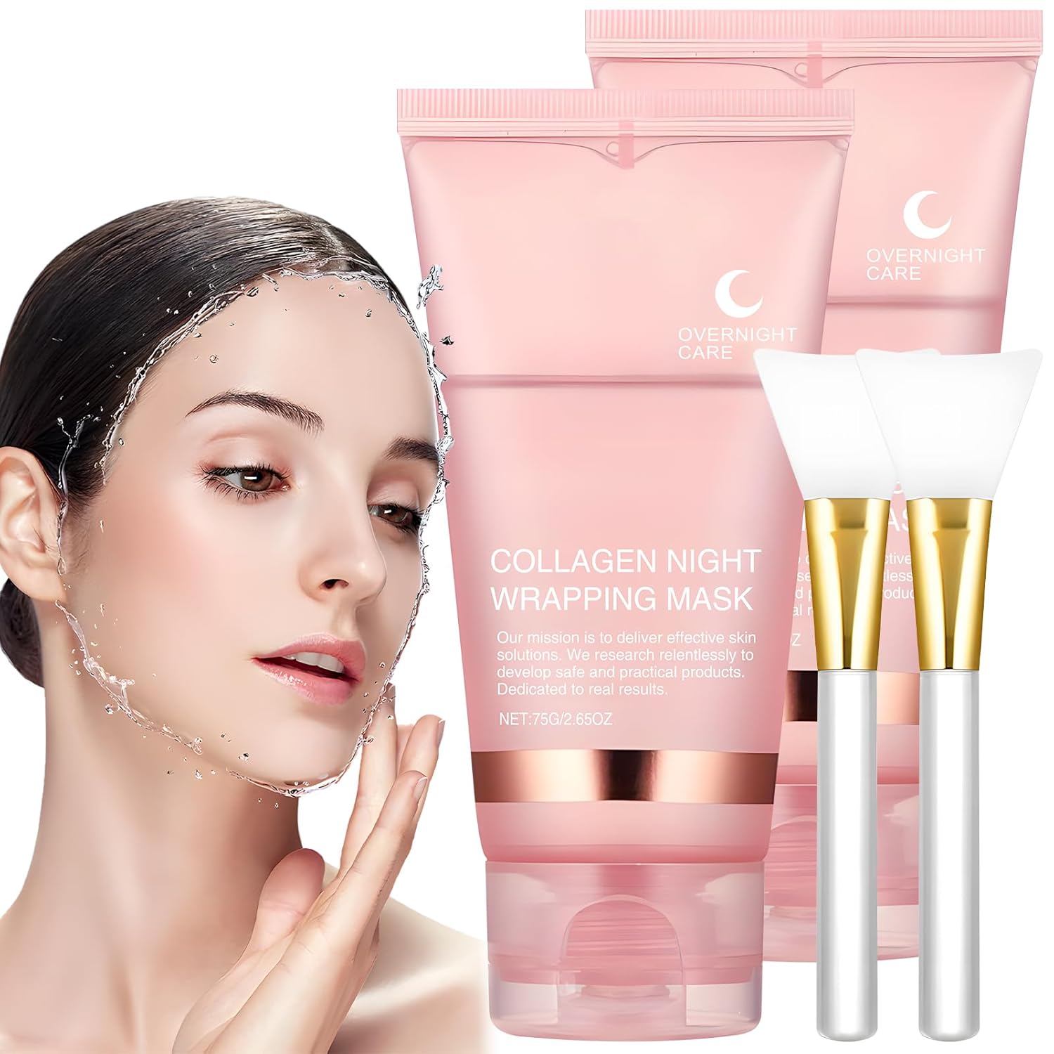 Collagen Night Wrapping Mask 2 Pieces, Korean Skincare Collagen Mask Set, Collagen Mask, Overnight Mask Face, Skincare Deep Hydration Face Mask, Masks Beauty Products, Korean Cosmetics