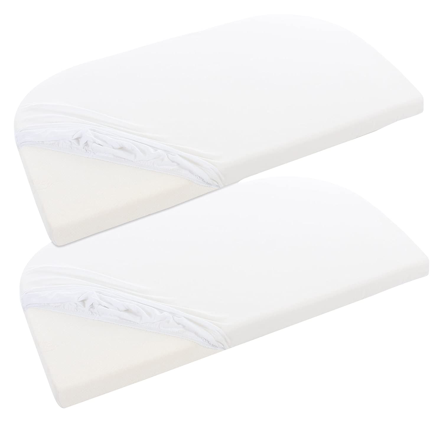 Babybay Jersey Fitted Sheet Deluxe Double Pack Fits Original Model, White, 