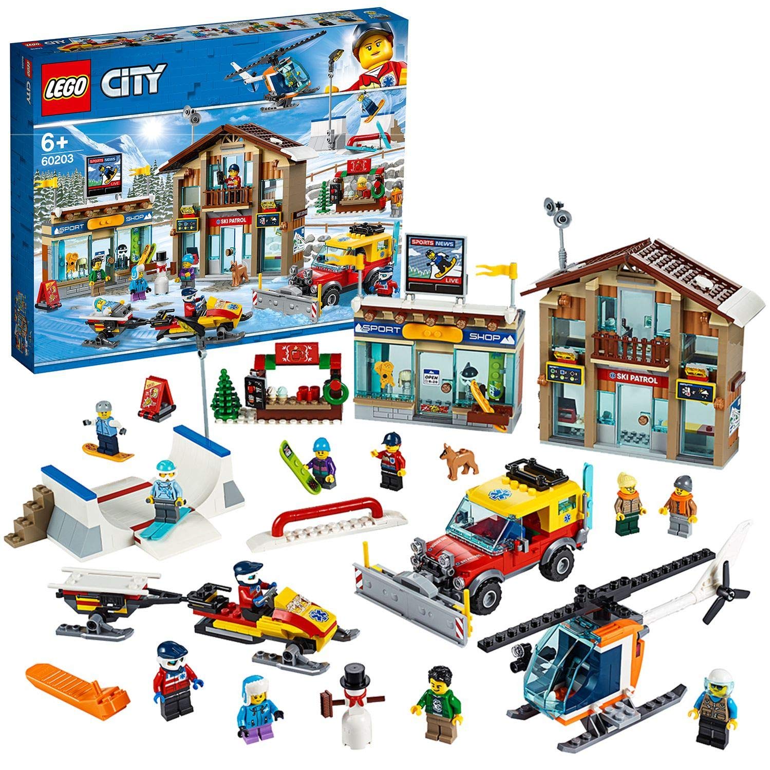 LEGO 60203 City Ski Resort Construction Kit Snow Toy for Kids Colourful