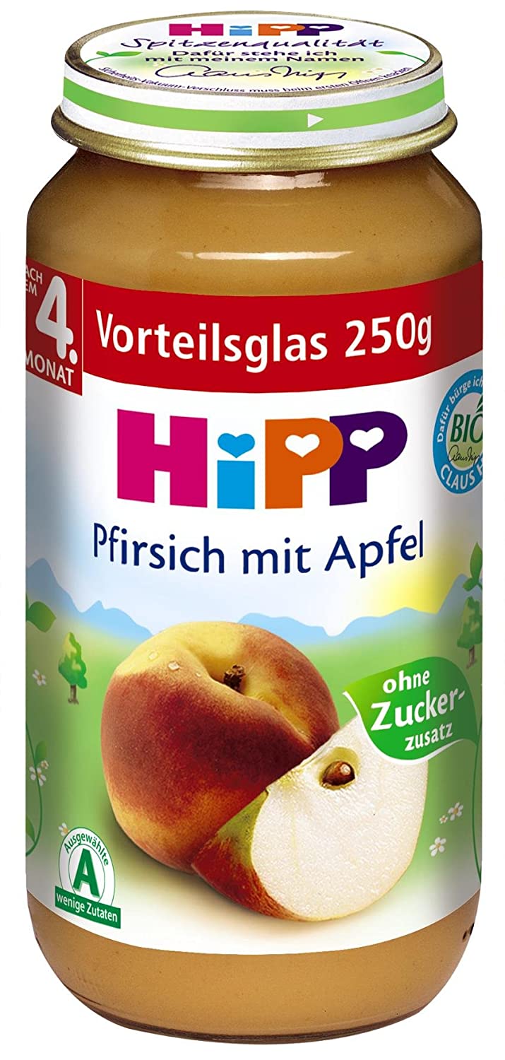 HiPP Pfirsich mit Apfel, 6er Pack (6 x 250 g)