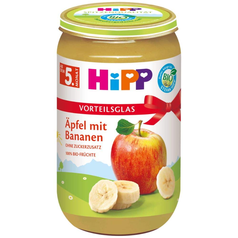 HiPP Früchte Äpfel mit Bananen, 6er Pack (6 x 250 g)