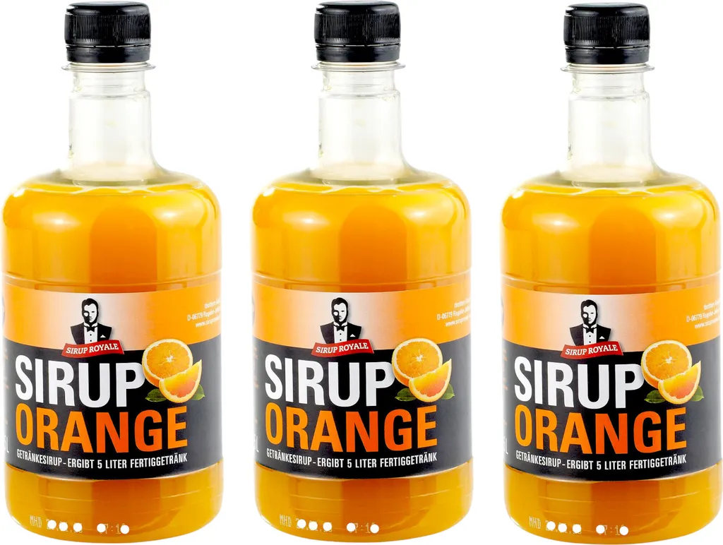 3x Sirup Royale Orange 0,5 L EW Getränkesirup Bar Cocktails Drinks Desserts pfandfrei Einweg