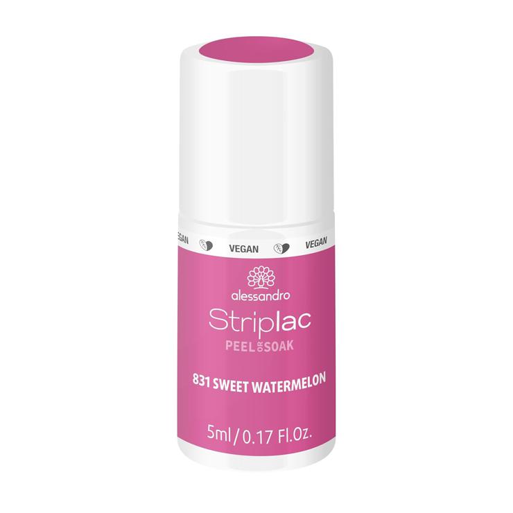alessandro Striplac Peel or Soak - Sweet Sorbets - Sweet Watermelon - Vegan - LED Nail Polish in Pink/Pink - For Perfect Nails in 15 Minutes, 5 ml