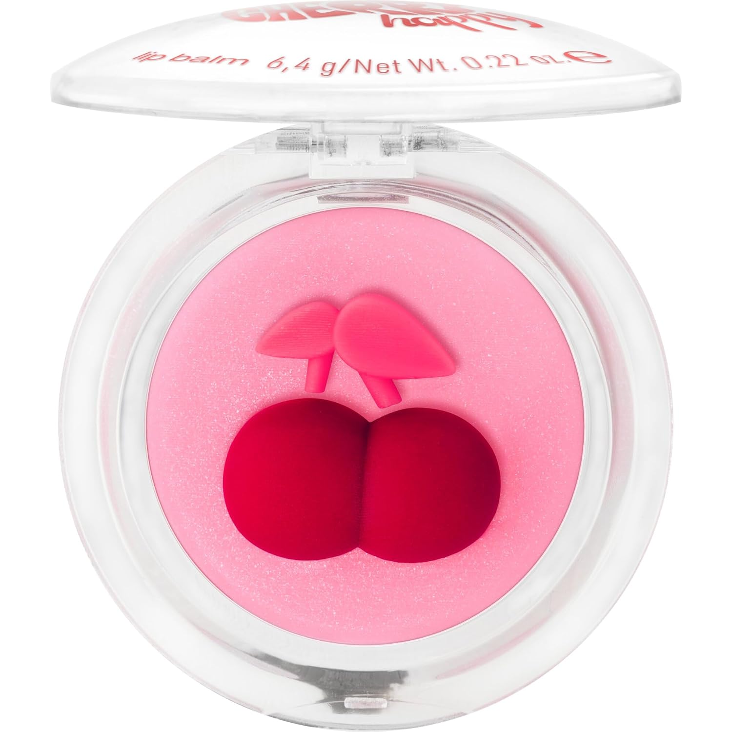 essence SO CHERRY happy lip balm, no. 01, pink, nourishing, translucent, vegan, paraben-free, no microplastic particles, nanoparticles free, pack of 1 (6.4 g)