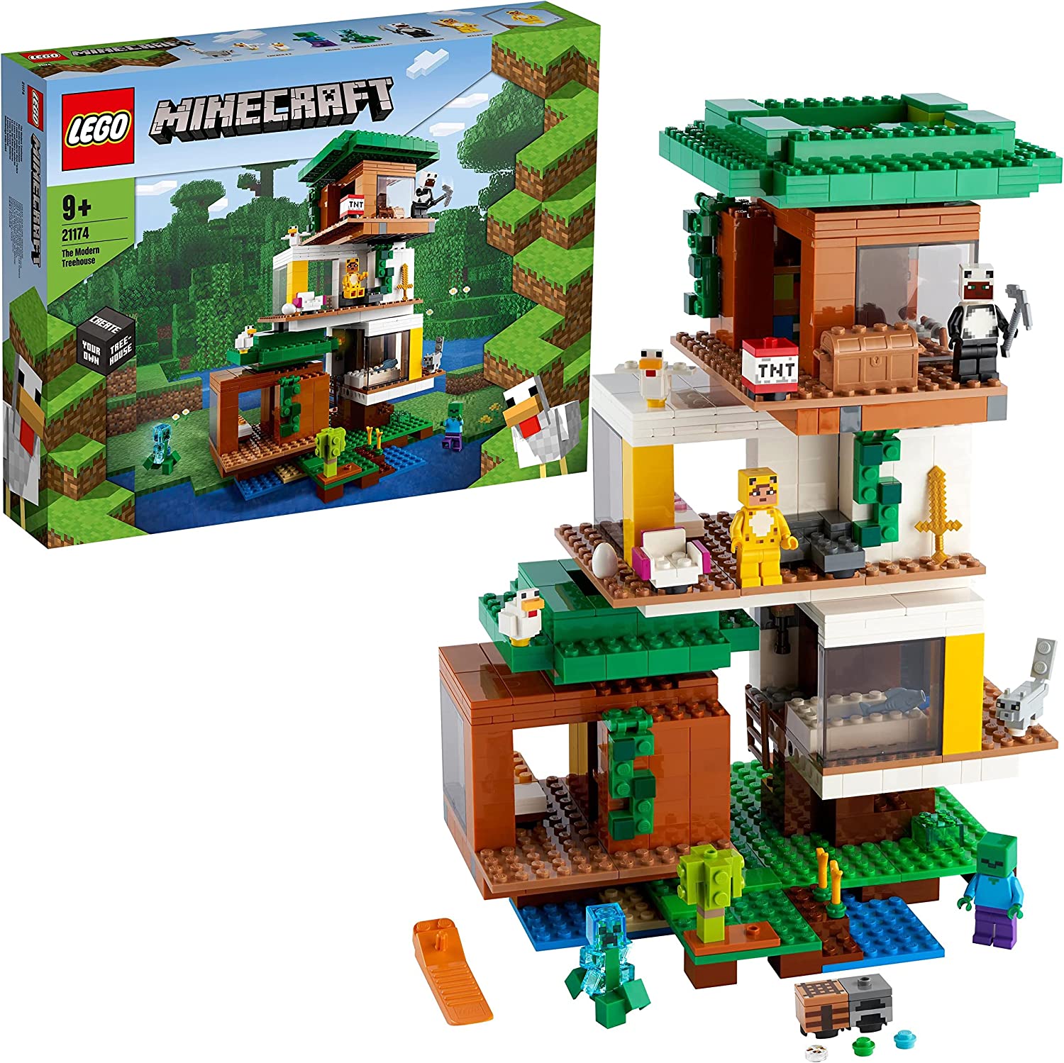 LEGO 21174 Minecraft - The Modern Tree House toy, set for boys and girls from 9 years with figures