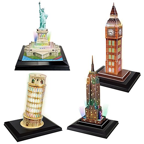 4 3D Puzzles – Set Led Towers