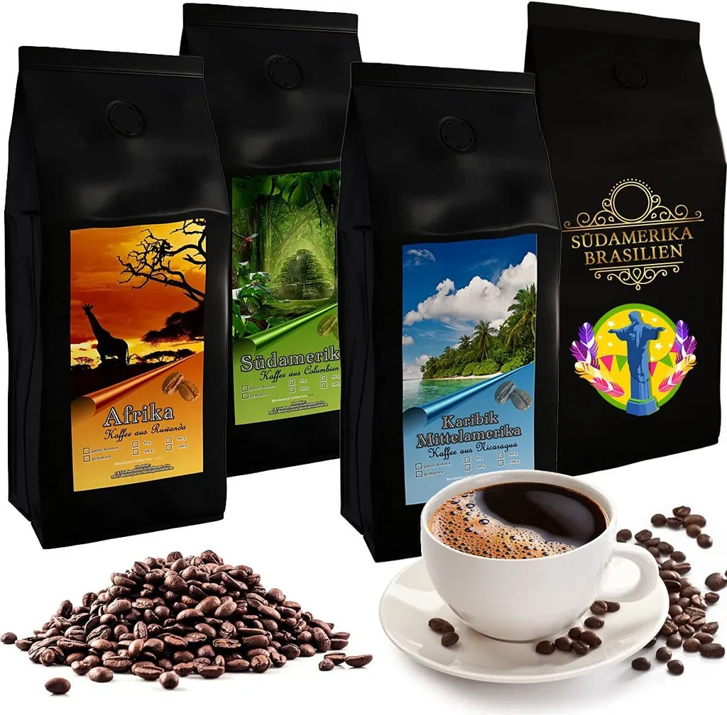 4 kilograms of aromatic top-quality coffees from all over the world (whole beans)