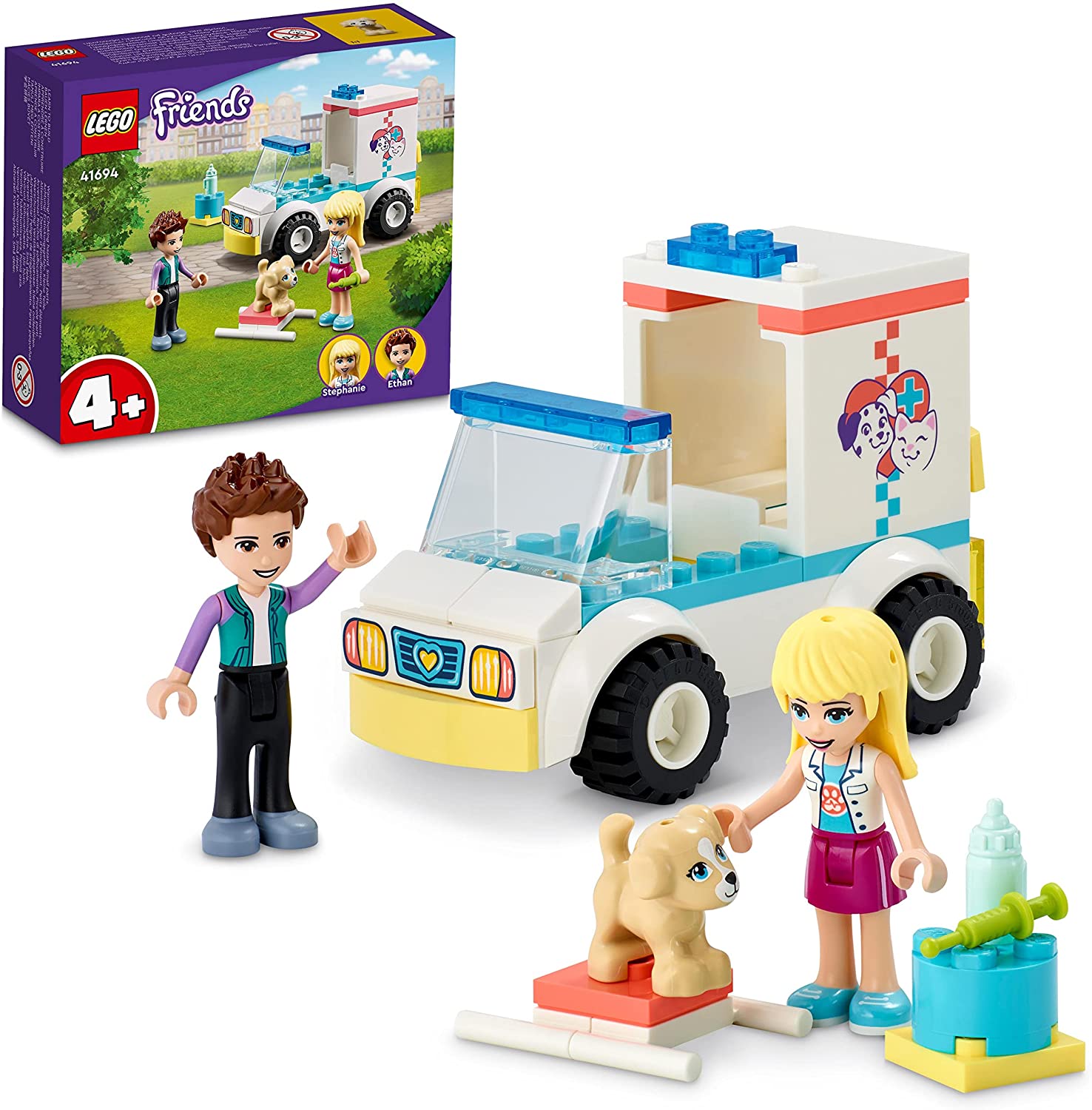 LEGO 41694 Friends Animal Rescue Car, Ambulance, Toy with Mini Dolls Stepha