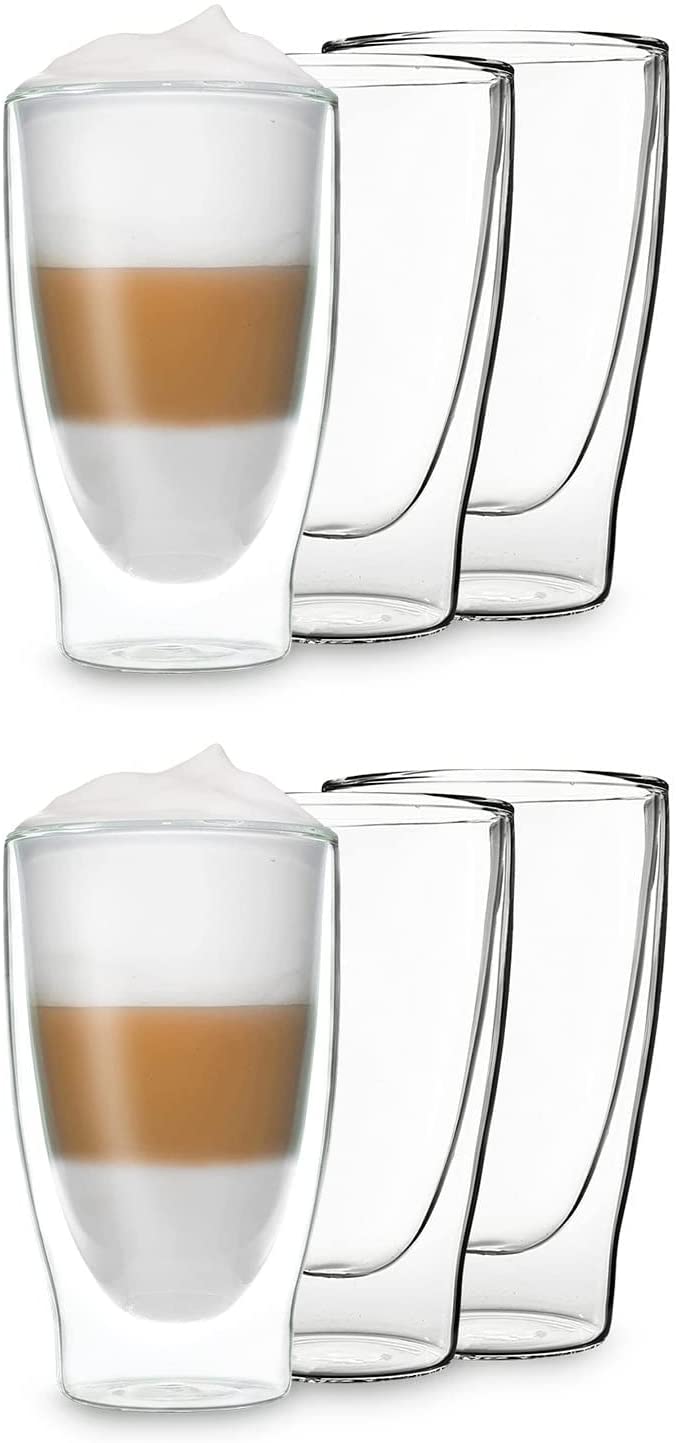 DUOS Feelino Double-Walled Thermal Tea Glasses / Coffee Glasses with Floating Effect Keeps Drinks Warmer for Longer and Cold Cold for Longer