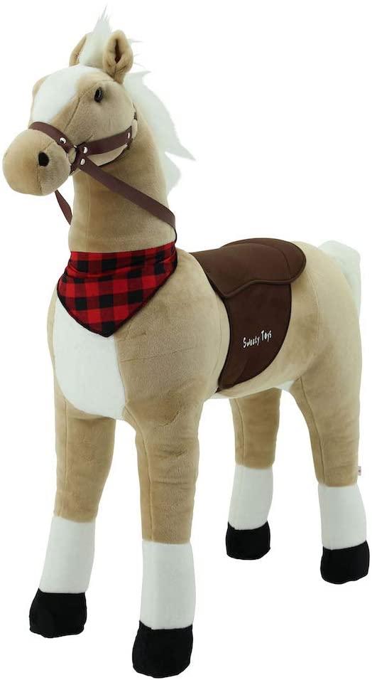 Sweety Toys 7714 Plush Standing Horse, "Safety!"Lady Vanilla Xxl Giant Heig