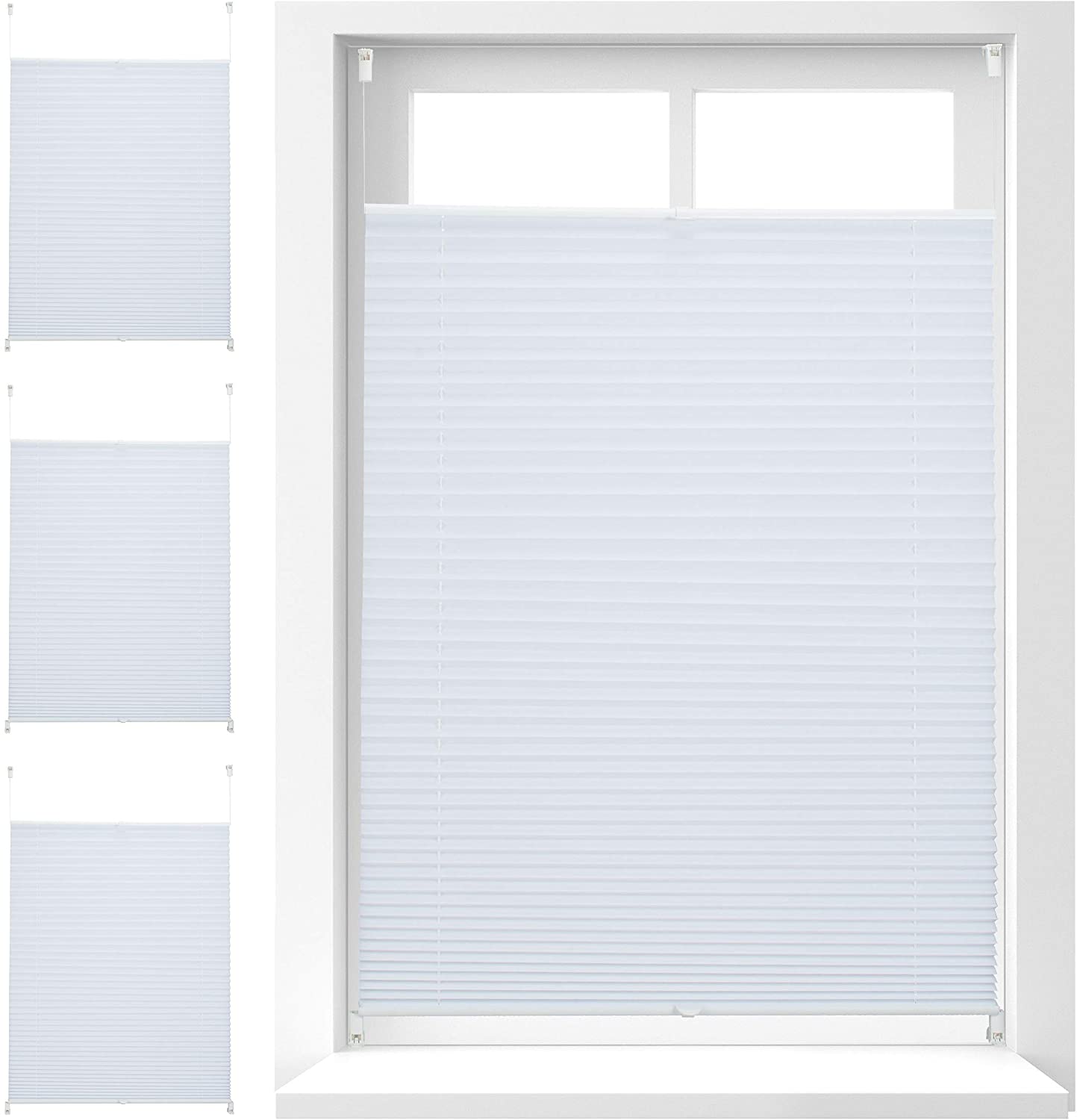 Pleated Blind No Drilling Required Klemmfix For Gluing Folding Blind Transl