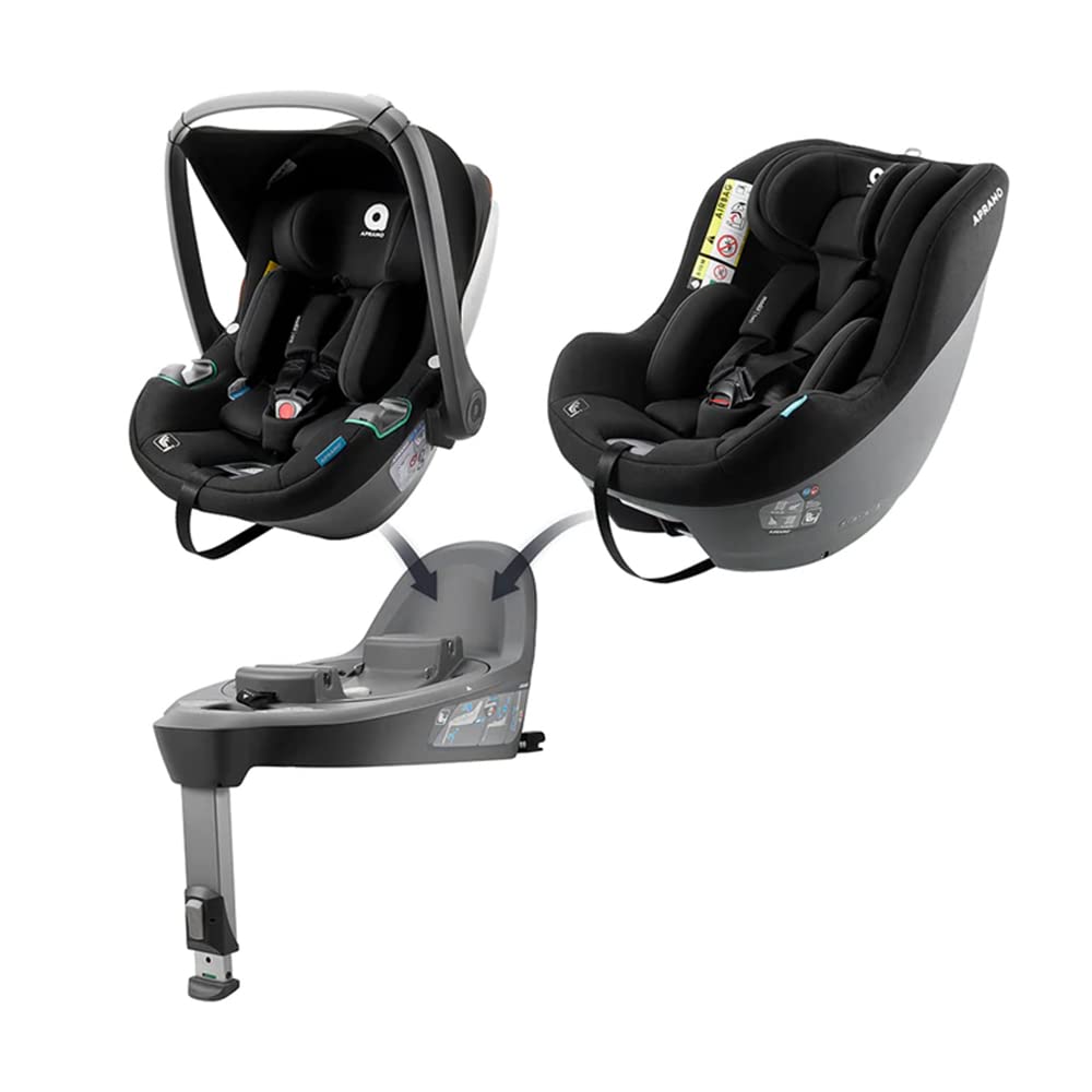 APRAMO Modül Two i-Size Child Seat, 360° Rotating Child Car Seat, Group 0+/1 Car Seat (40 cm to 105 cm), Can be Used from Birth to Approx. 4 Years, Includes One i-Size Module Hub ISOFIX Base