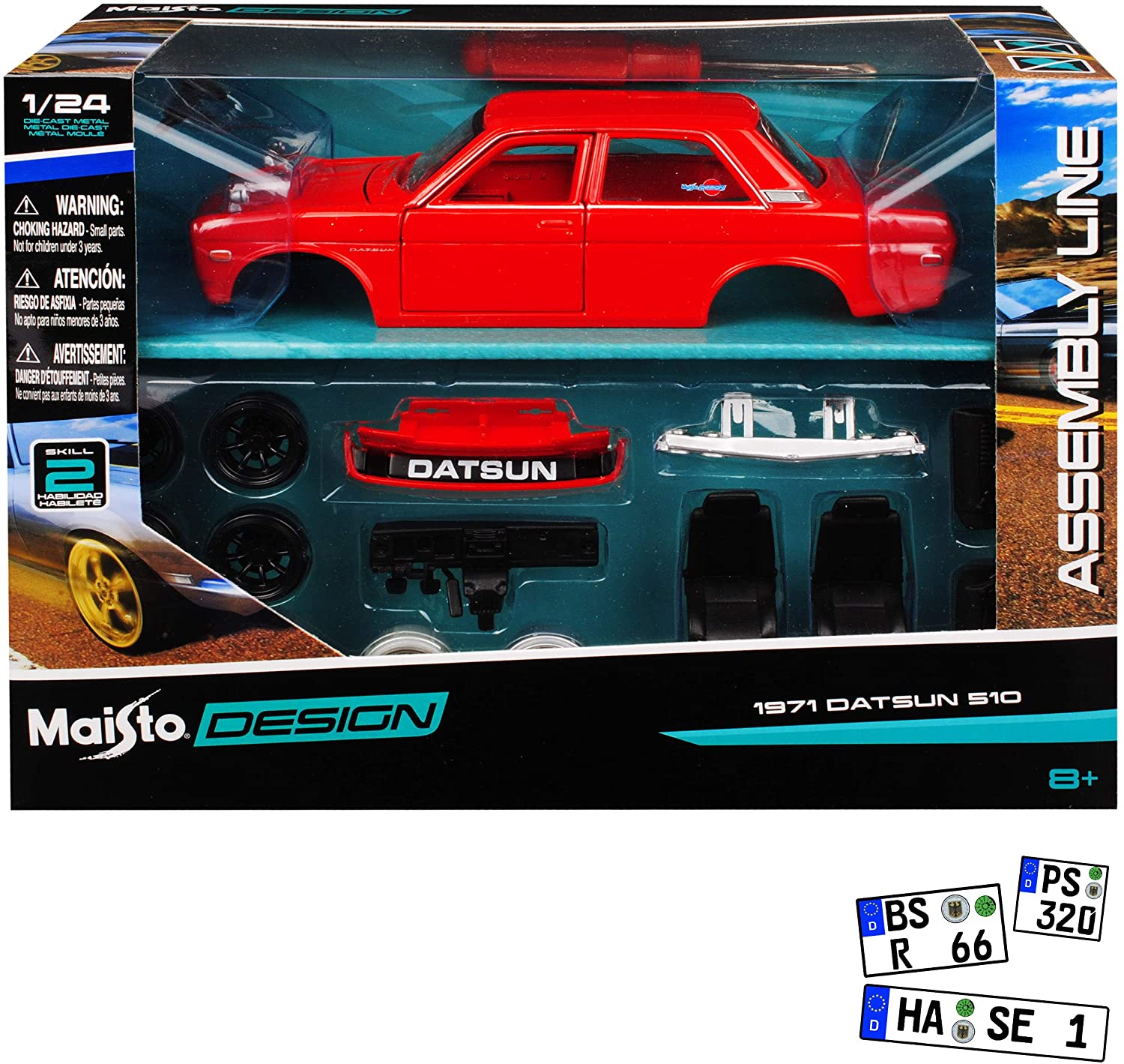 Maisto Nissan Datsun Nissan Bluebird 510 Red 1971 Kit 1/24 Maisto Model Car With Or Witho
