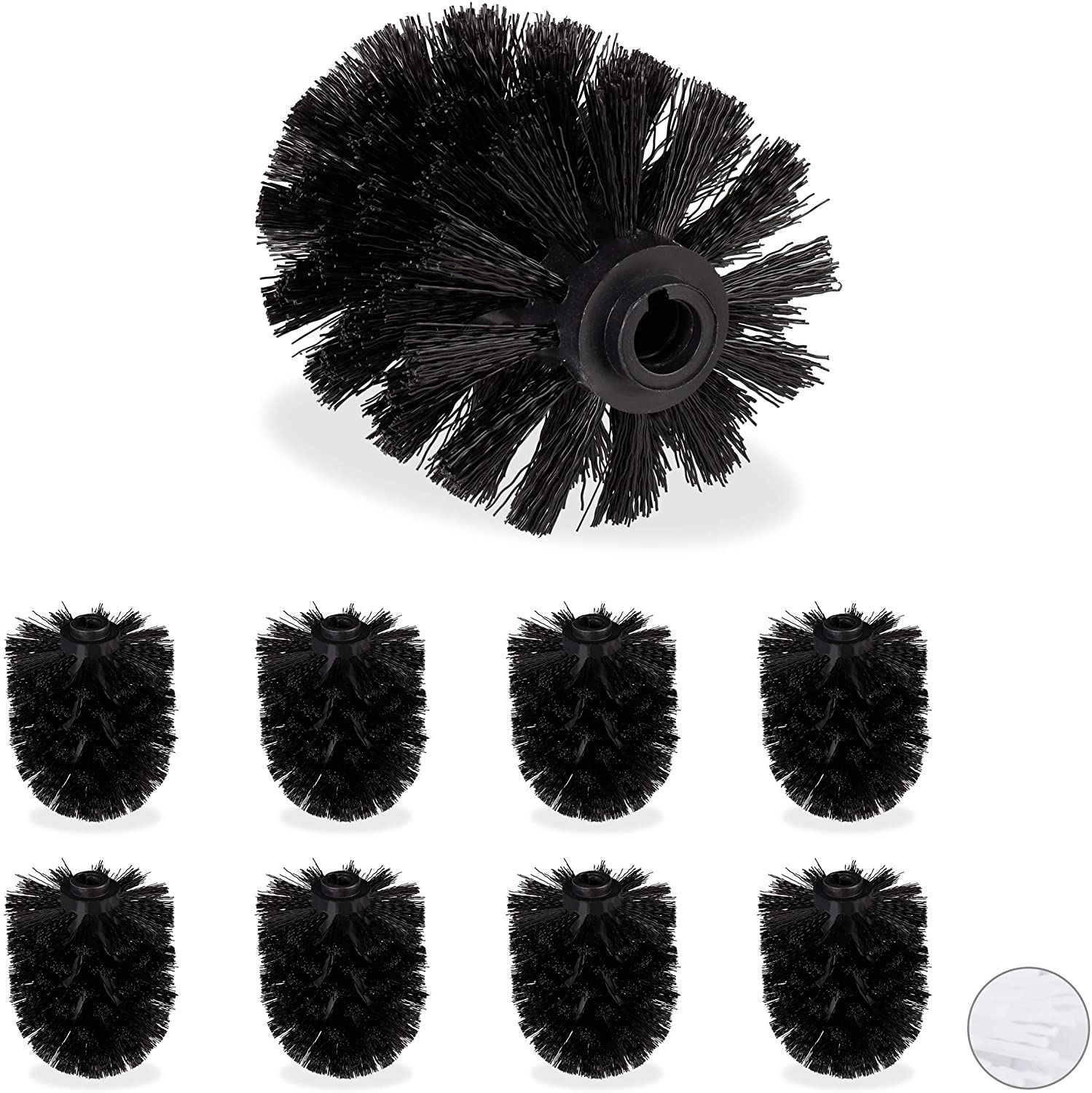 Relaxdays Replacement Toilet Brush Head For Toilet Brush, Set Of 9, Replace