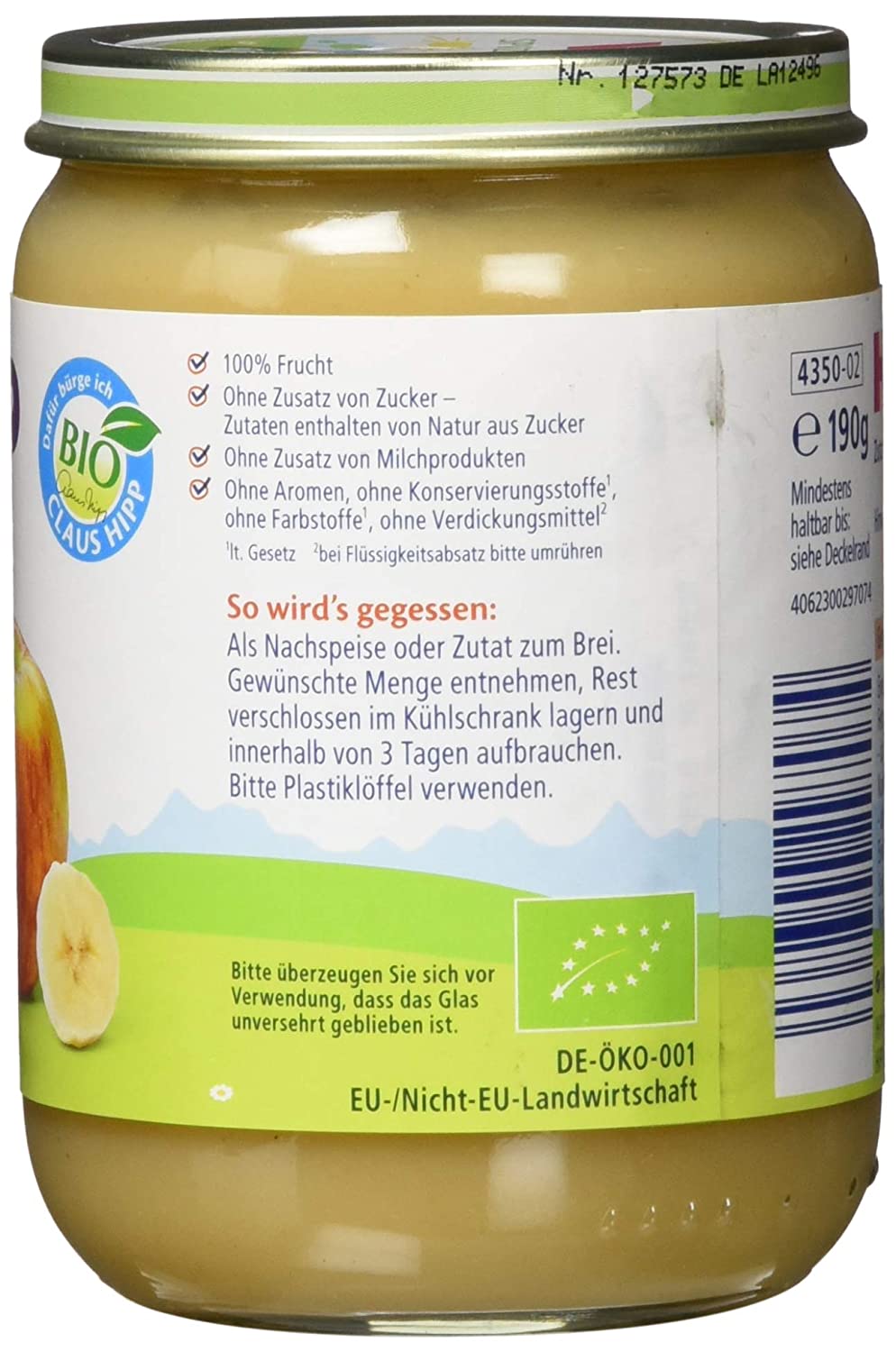 HiPP Früchte Äpfel mit Bananen, 190 g