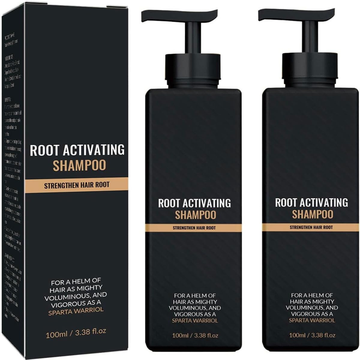 Spartan Shampoo, Spartan Root Activator Mane Root Activator Shampoo for Hair Straight Strong Repair Nourishing Shampoo (2 x 100 ml)