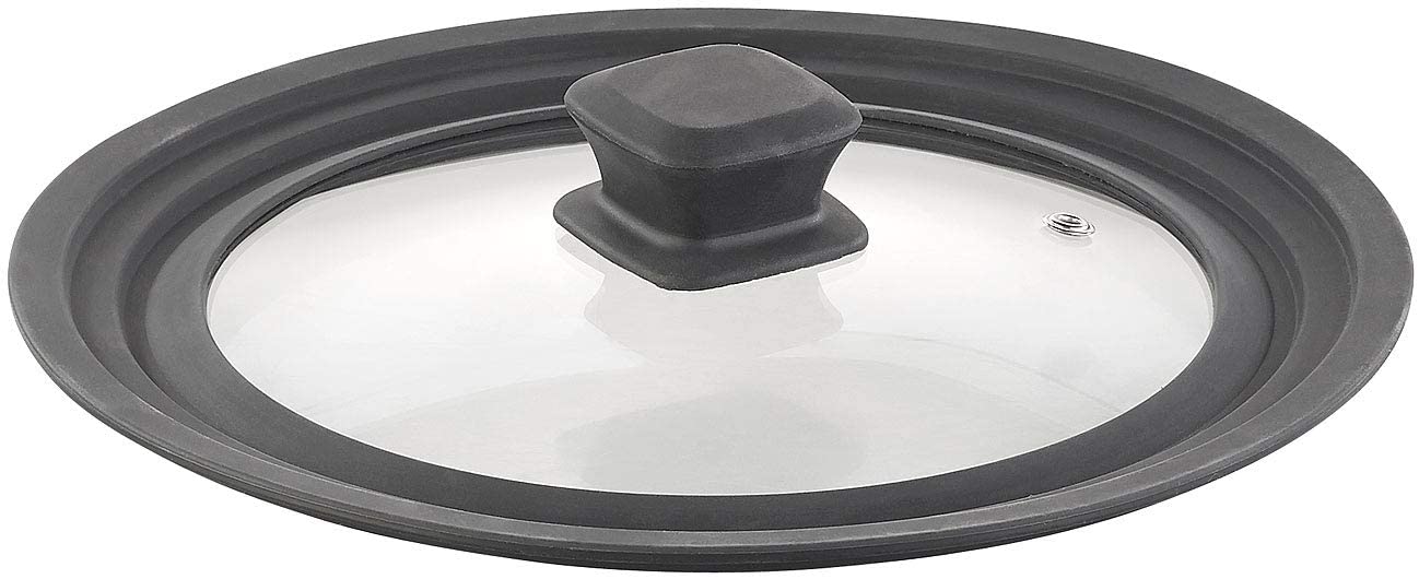 Rosenstein & Söhne Universal Lid: Universal Silicone Glass Lid for Pots and Pans with Diameter 20-24 cm (Lid for Pans)