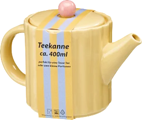 Ceramic teapot, yellow/pink, 1 pc