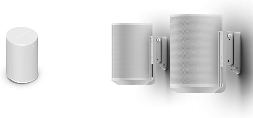 Sonos Era 100. An Icon, Newly Mastered Next Generation Acoustics Bluetooth® (White) & Flexson Wall Mount ERA100 - White (Pair)